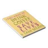 Grappige koffie selfie offerte ontwerp notitieblok (Schuin)