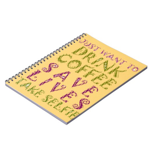 Grappige koffie selfie offerte ontwerp notitieboek (Linkerzijde)