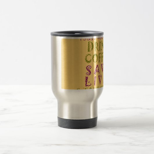 Grappige koffie selfie offerte ontwerp reisbeker (Center)