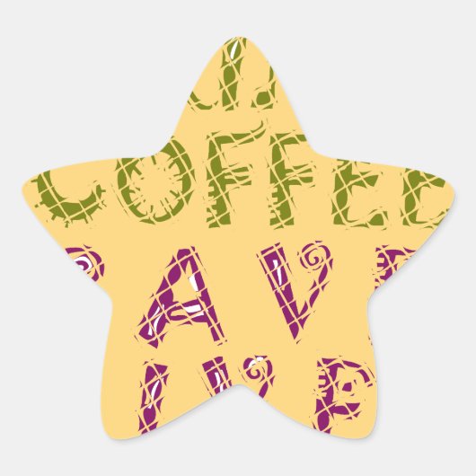 Grappige koffie selfie offerte ontwerp ster sticker (Voorkant)
