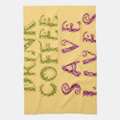 Grappige koffie selfie offerte ontwerp theedoek (Verticaal)