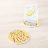 Grappige koffie selfie offerte ontwerp zandsteen onderzetter (Zijkant)