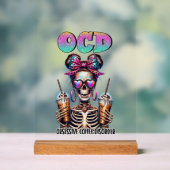 Grappige koffie skelet word art acryl bord (Neutraal)