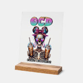 Grappige koffie skelet word art acryl bord (Hoek)