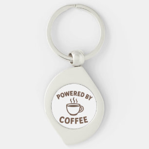 Grappige koffie Sleutelhanger - "Powered by Coffee
