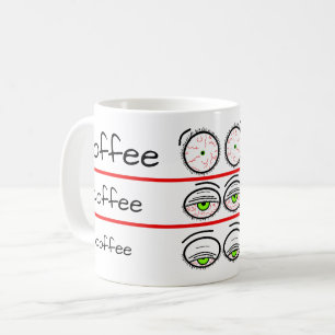 Grappige koffie stemmingsniveaus ontwerp koffiemok