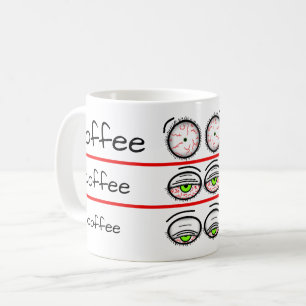 Grappige koffie stemmingsniveaus ontwerp koffiemok