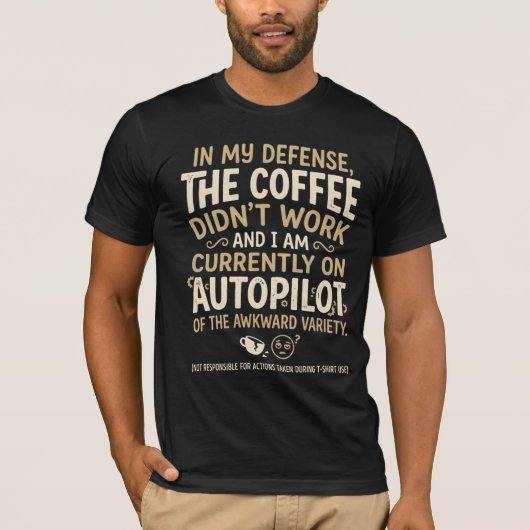 Grappige koffie typografie t-shirt (Voorkant)