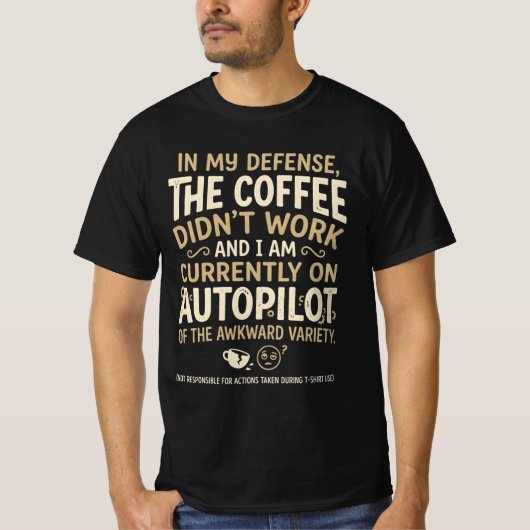 Grappige Koffie Typografie T-shirt (Voorkant)