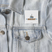 Grappige Koffie Vierkante Button 5,1 Cm (In situ)