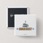 Grappige Koffie Vierkante Button 5,1 Cm (Voorkant /achterkant)