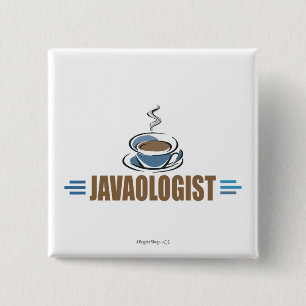 Grappige Koffie Vierkante Button 5,1 Cm
