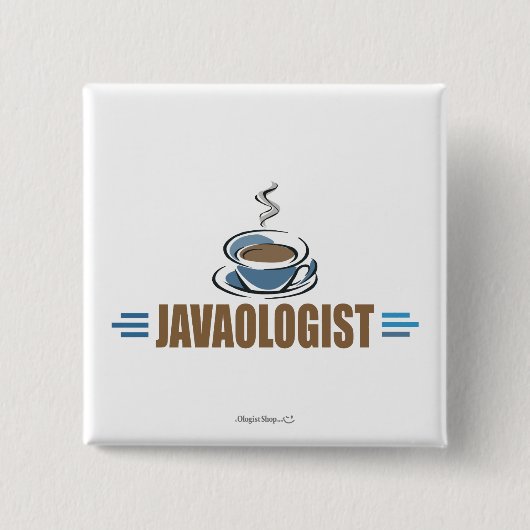Grappige Koffie Vierkante Button 5,1 Cm (Voorkant)