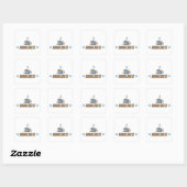Grappige koffie vierkante sticker (Vel)
