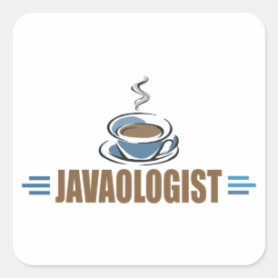 Grappige koffie vierkante sticker