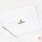 Grappige koffie vierkante sticker (Envelop)