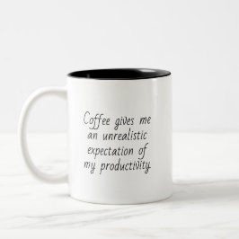 Grappige Koffie Werk Productiviteit Humoristische Tweekleurige Koffiemok