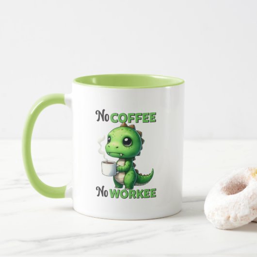 Grappige koffie werk woord kunst mok (Met donut)