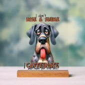 Grappige koffie woord kunst hond acryl bord (Neutraal)