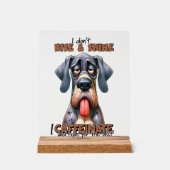 Grappige koffie woord kunst hond acryl bord (Voorkant)