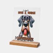 Grappige koffie woord kunst hond acryl bord (Hoek)