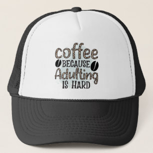 Grappige koffie woordkunst trucker pet