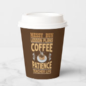 grappige koffiebar-feest van leraar papieren bekers (Voorkant)