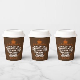 grappige koffiebar verslaafde woordkunst papieren bekers