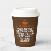 grappige koffiebar verslaafde woordkunst papieren bekers (Voorkant)