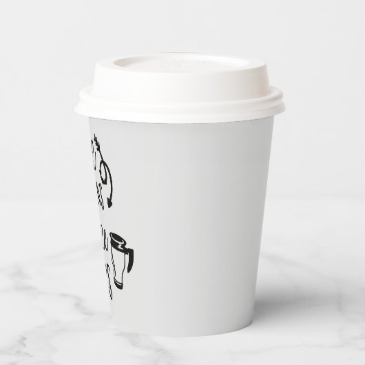 grappige koffiebar, woord papier papieren bekers (Links)