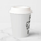 grappige koffiebar, woord papier papieren bekers (Rechts)