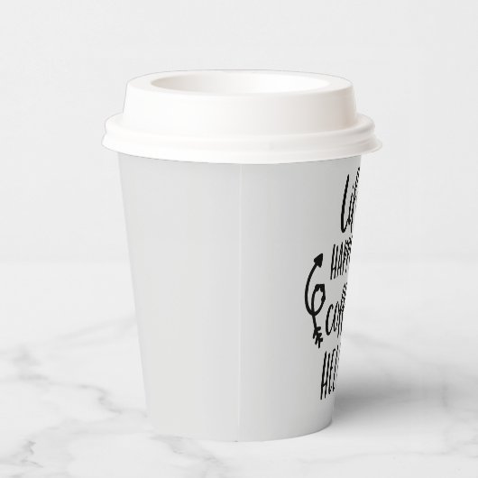 grappige koffiebar, woord papier papieren bekers (Rechts)