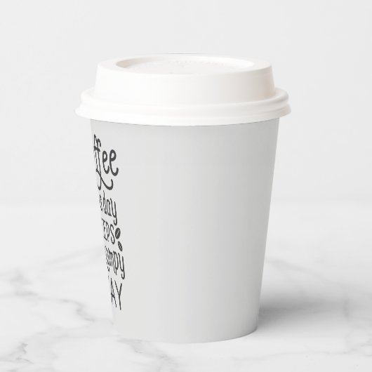 grappige koffiebar, woord papier papieren bekers (Links)