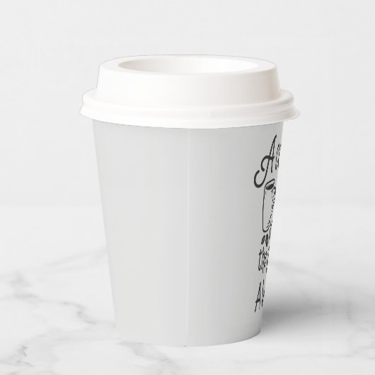 grappige koffiebar, woord papier papieren bekers (Rechts)