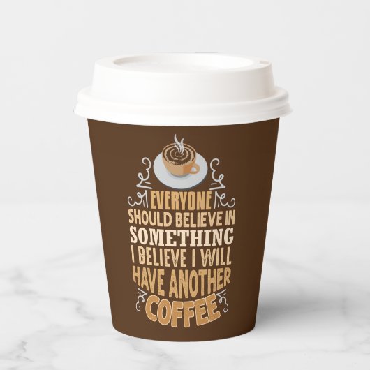 grappige koffiebar woordpartij papieren bekers (Voorkant)