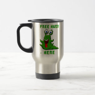 grappige koffiebok "FREE HUGZ..." Reisbeker