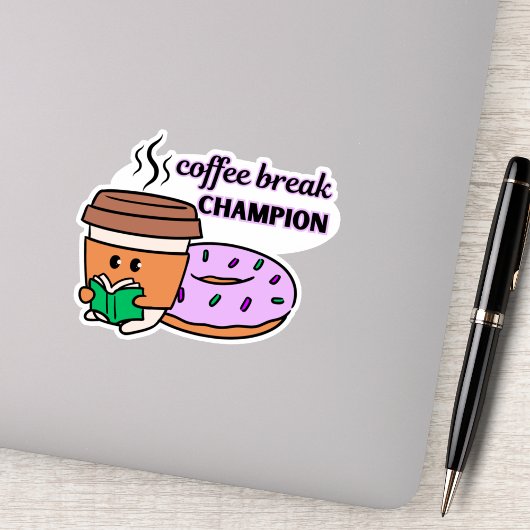 Grappige Koffiebreak Kampioen Sticker