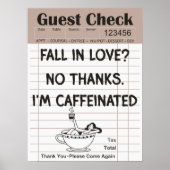 Grappige koffiegastcheckposter poster (Voorkant)