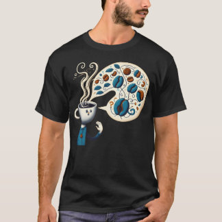 Grappige koffiekop hoofddeksel artistiek leuk t-shirt