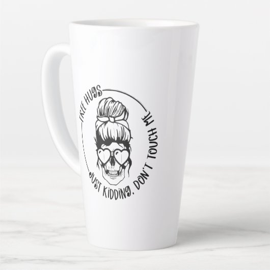 Grappige koffiekop voor Introverts Latte Mok (Linkerhoek)