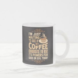 Grappige koffiekrachten voor goed of kwaad matglas koffiemok