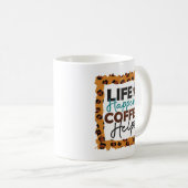 grappige koffiekreeft over koffie koffiemok (Voorkant rechts)