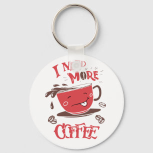 Grappige koffieliefhebber cafeïneverslaafde stress sleutelhanger