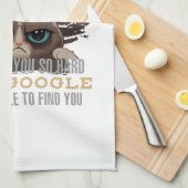 Grappige koffieliefhebber - kat humor theedoek (Quarter Fold)