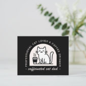 Grappige koffieliefhebber kattenvader briefkaart (Staand voorkant)