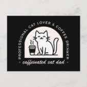 Grappige koffieliefhebber kattenvader briefkaart (Voorkant)