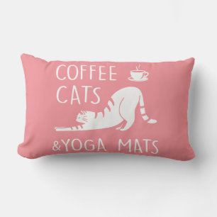 Grappige koffieliefhebber yogaworkout roze leuke k kussen