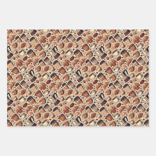 Grappige koffieliefhebbers inpakpapier vel (Voorkant)