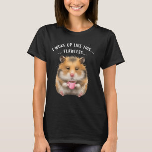 Grappige koffieliefhebbers slaperige luie hamster, t-shirt