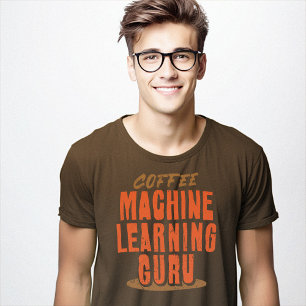 Grappige koffiemachine leren goeroe t-shirt